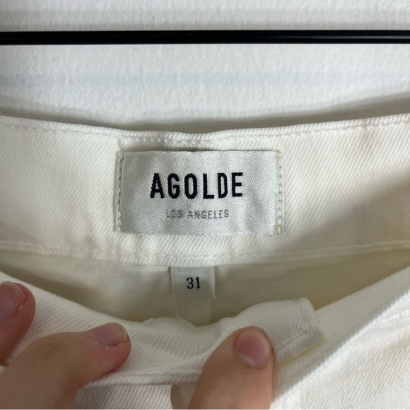 Agolde 90’s Pinch Waist Jeans Marshmallow White High Rise Size 31 - Picture 6 of 6